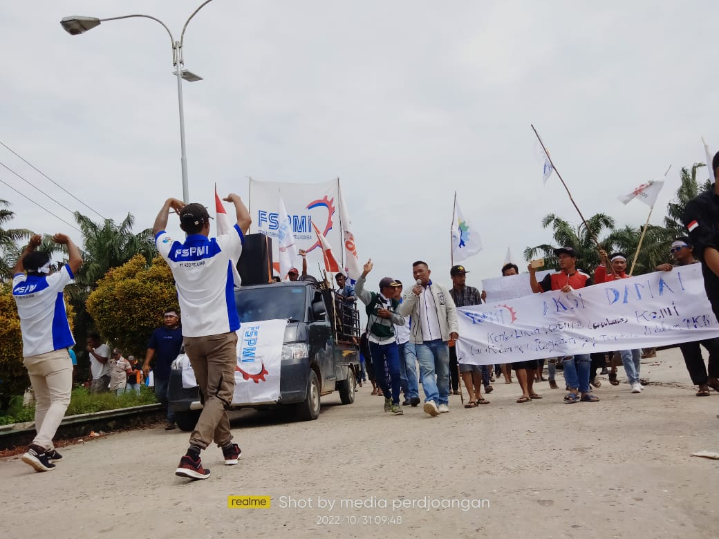 Tunjangan Beras Untuk Anak Istri Hilang, Buruh PT ADEI Plantation Industri Gelar Aksi Demo