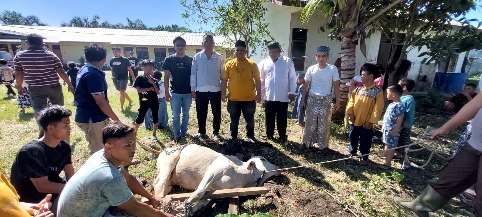 PT. MSB Sembelih Hewan Kurban dan Bagikan Daging Kurban ke 2 Desa