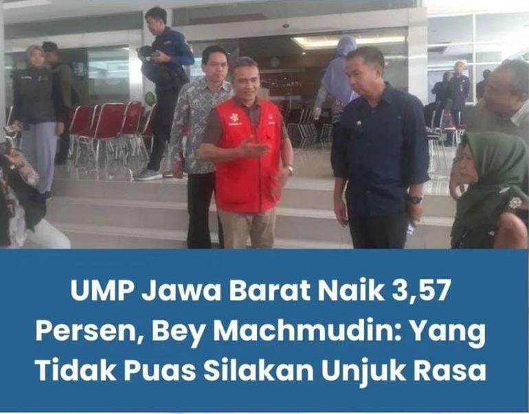 Penjabat Gubernur Jawa Barat Tetapkan UMP 2024 Sebesar 3,57%, Buruh Tak Terima Dipersilahkan Demo