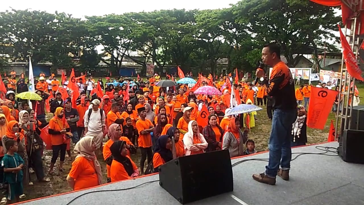 Ribuan Massa Kampanye Akbar Partai Buruh Exco Sulsel Padati Lapangan Hertasning