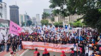 Padati Kawasan Patung Kuda, 50.000 Buruh Peringati May Day 2024