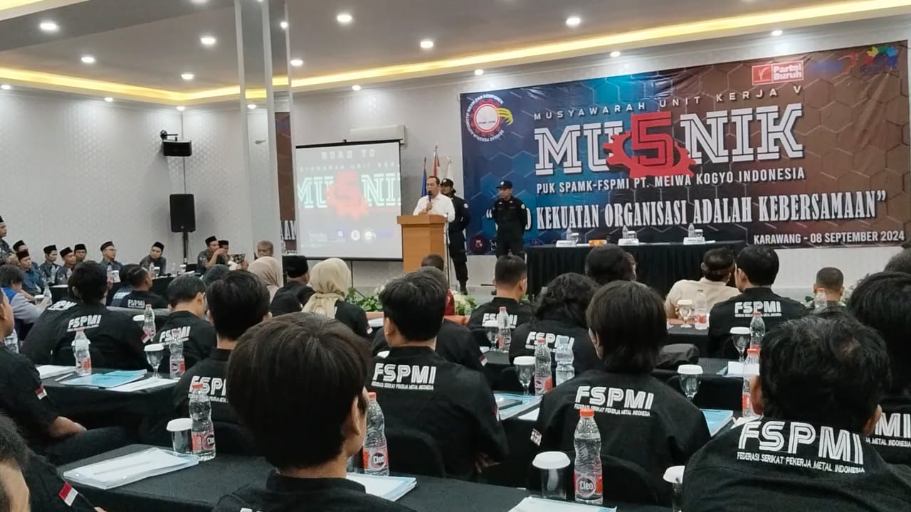 Semangat Yel-Yel Garda Metal Gelorakan MUSNIK 5 PUK SPAMK FSPMI PT Meiwa Kogyo Indonesia