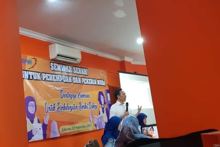 Hadiri Seminar Sehari Pekerja Perempuan, Ketua Umum SPEE FSPMI Ingatkan Pentingnya Peran Perempuan